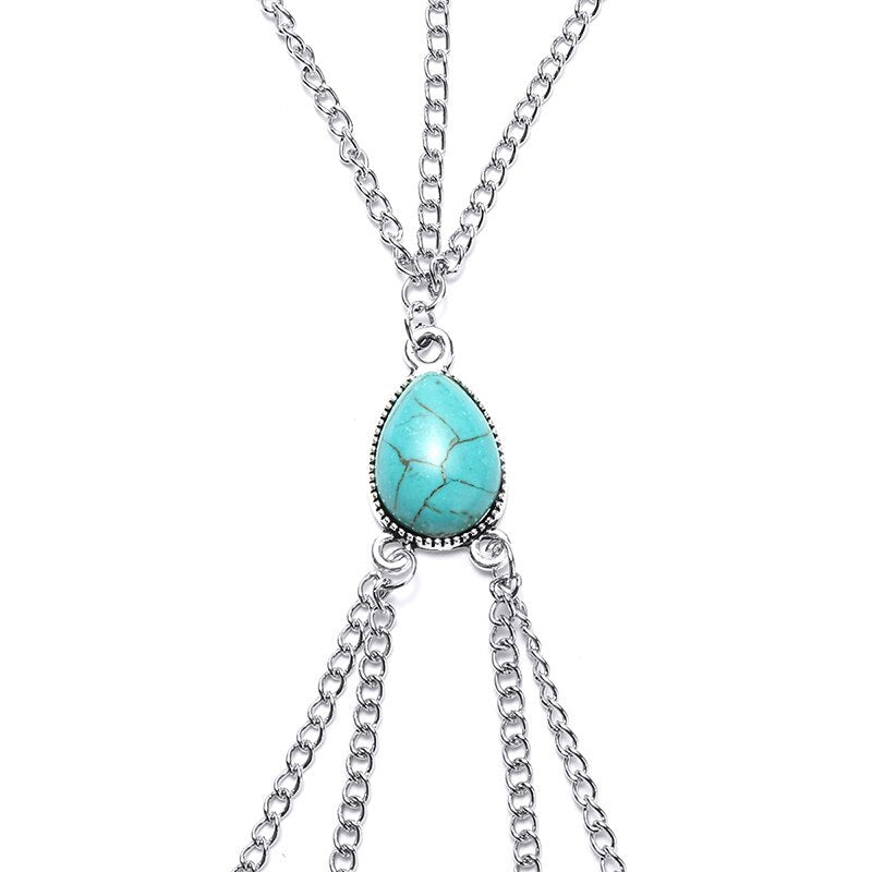 Retro-Boho Turquoise, Multi-layer Thigh Chain