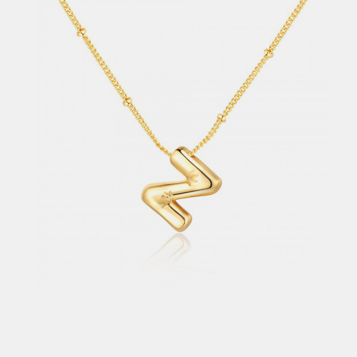Lovely Gold Bubble Initial Necklace *ONLY T TO Z LEFT*