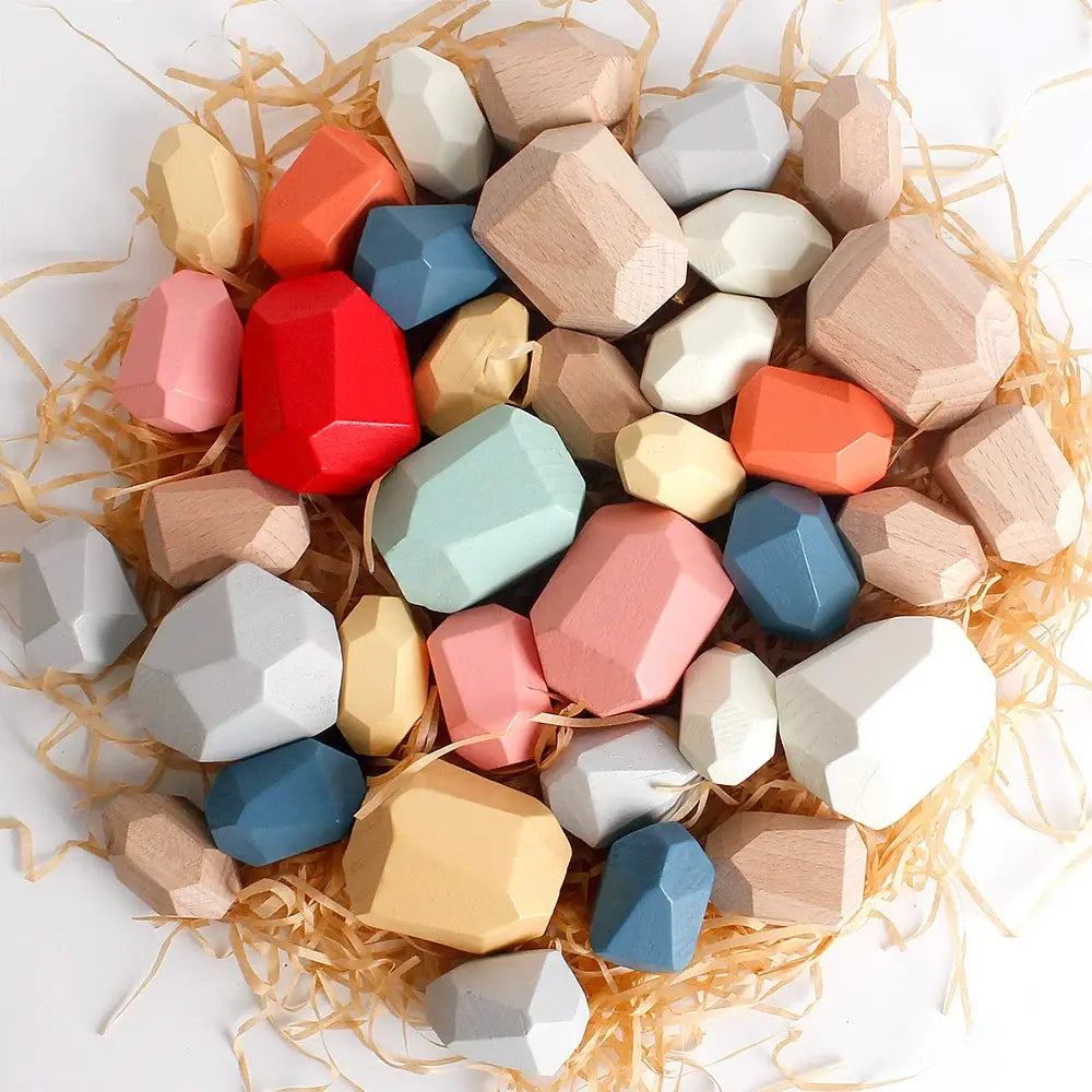 TRENDING Wooden Stacking Stones - Sensory