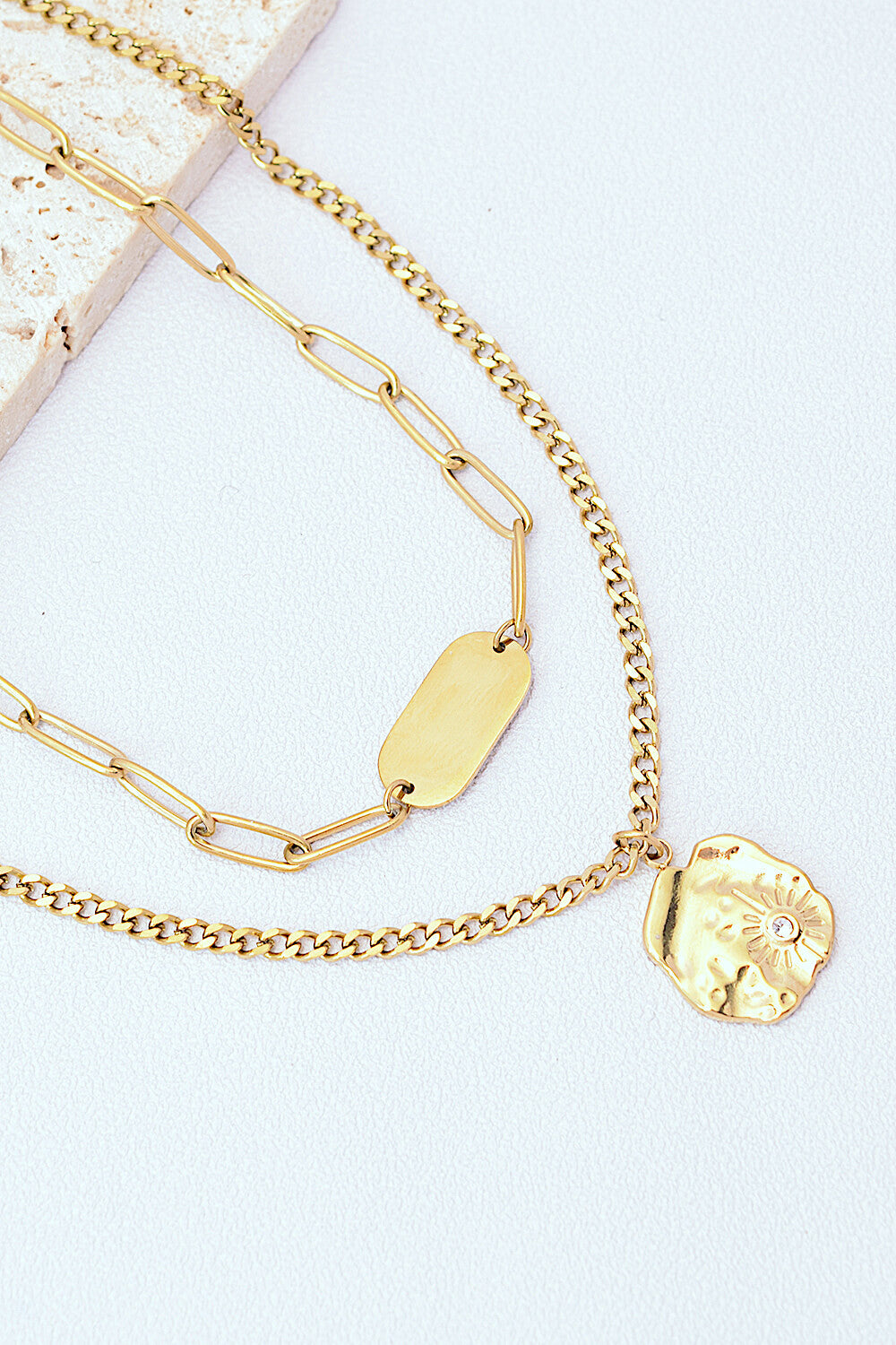 Unique Boho-Chic Inspired Double-Layered Pendant Necklace