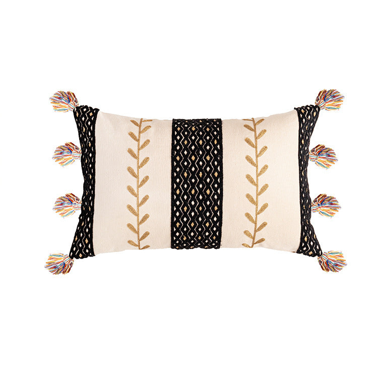 Cotton Moroccan Color Fringed Pillowcase