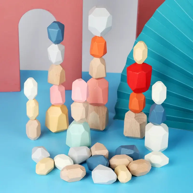 TRENDING Wooden Stacking Stones - Sensory