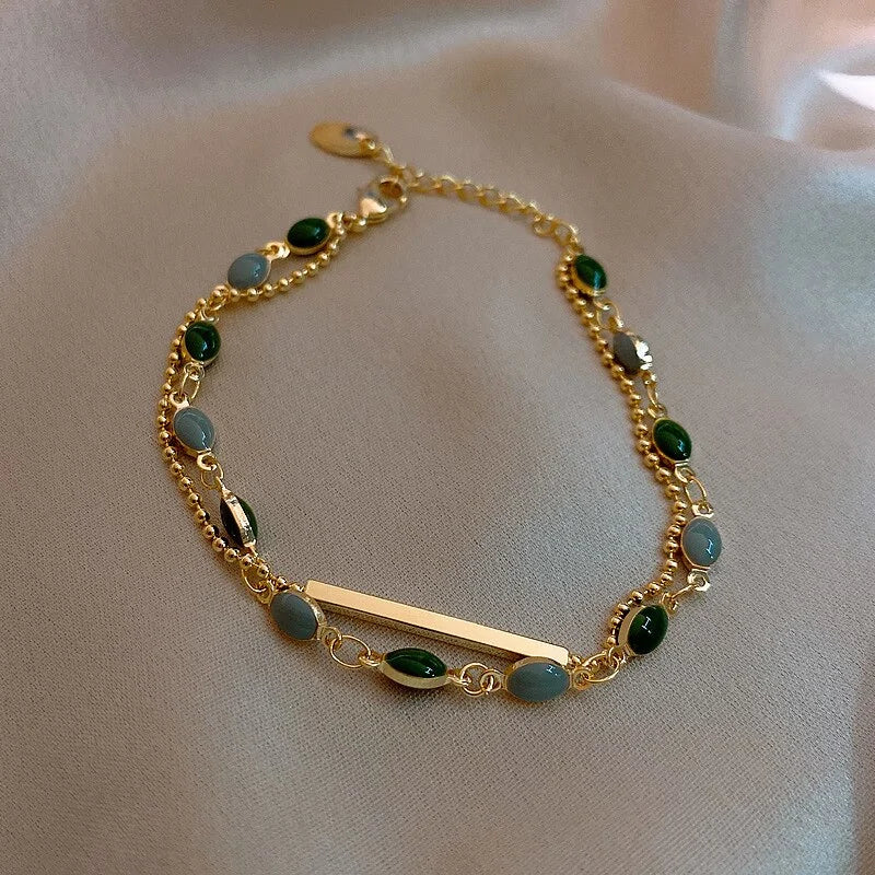 Mood Tracker - Green Crystal Bracelet