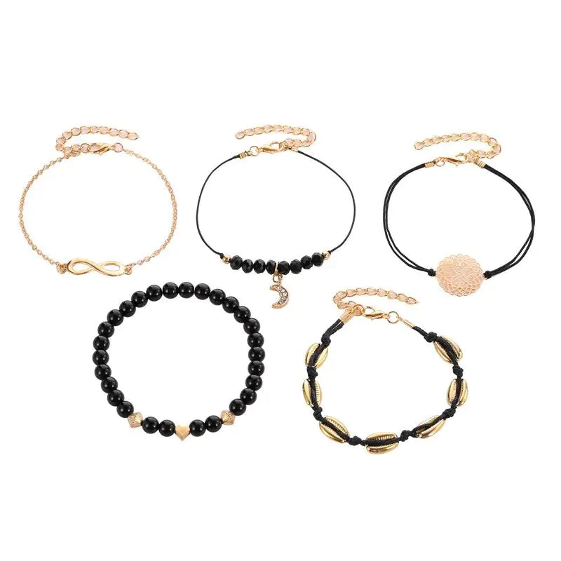 5-piece Bohemian Stack Bracelet Set