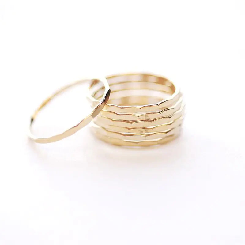 14K Gold Filled Dapped Stacking Ring