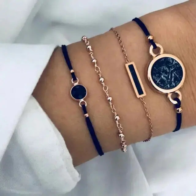 5-piece Bohemian Stack Bracelet Set