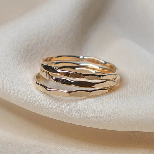 14K Gold Filled Dapped Stacking Ring