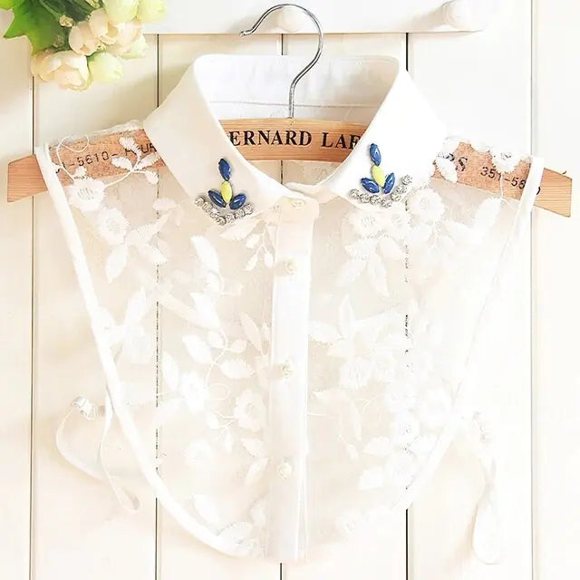Vintage Style Detachable Silver Beaded Collar for Women
