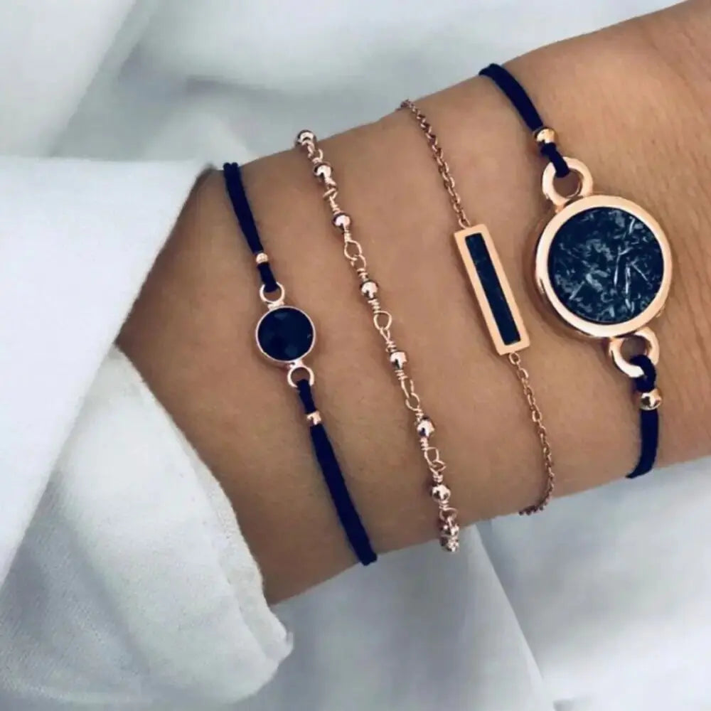 5-piece Bohemian Stack Bracelet Set