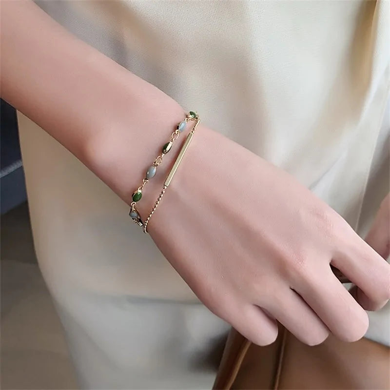 Mood Tracker - Green Crystal Bracelet