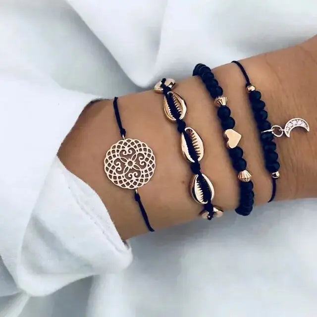 5-piece Bohemian Stack Bracelet Set