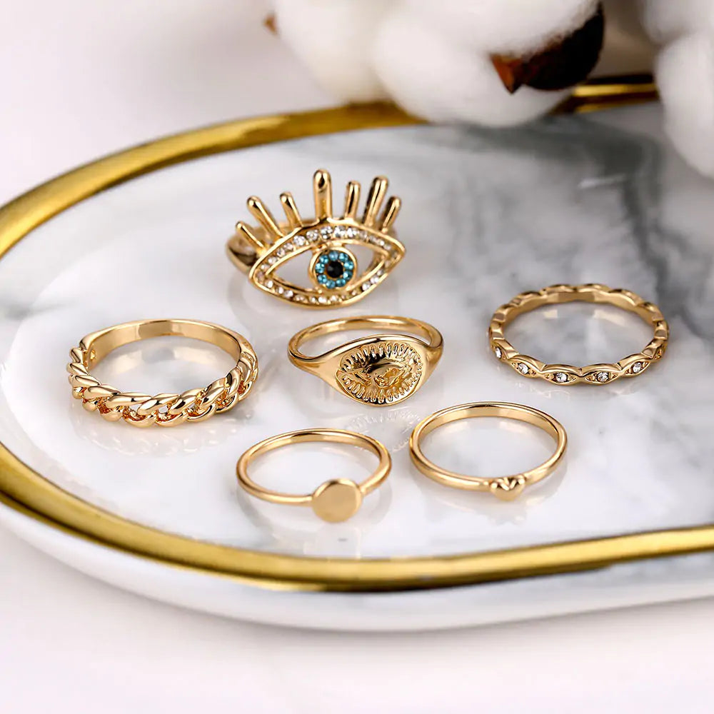 Unique Gorgeous Bohemian Chain Midi Rings