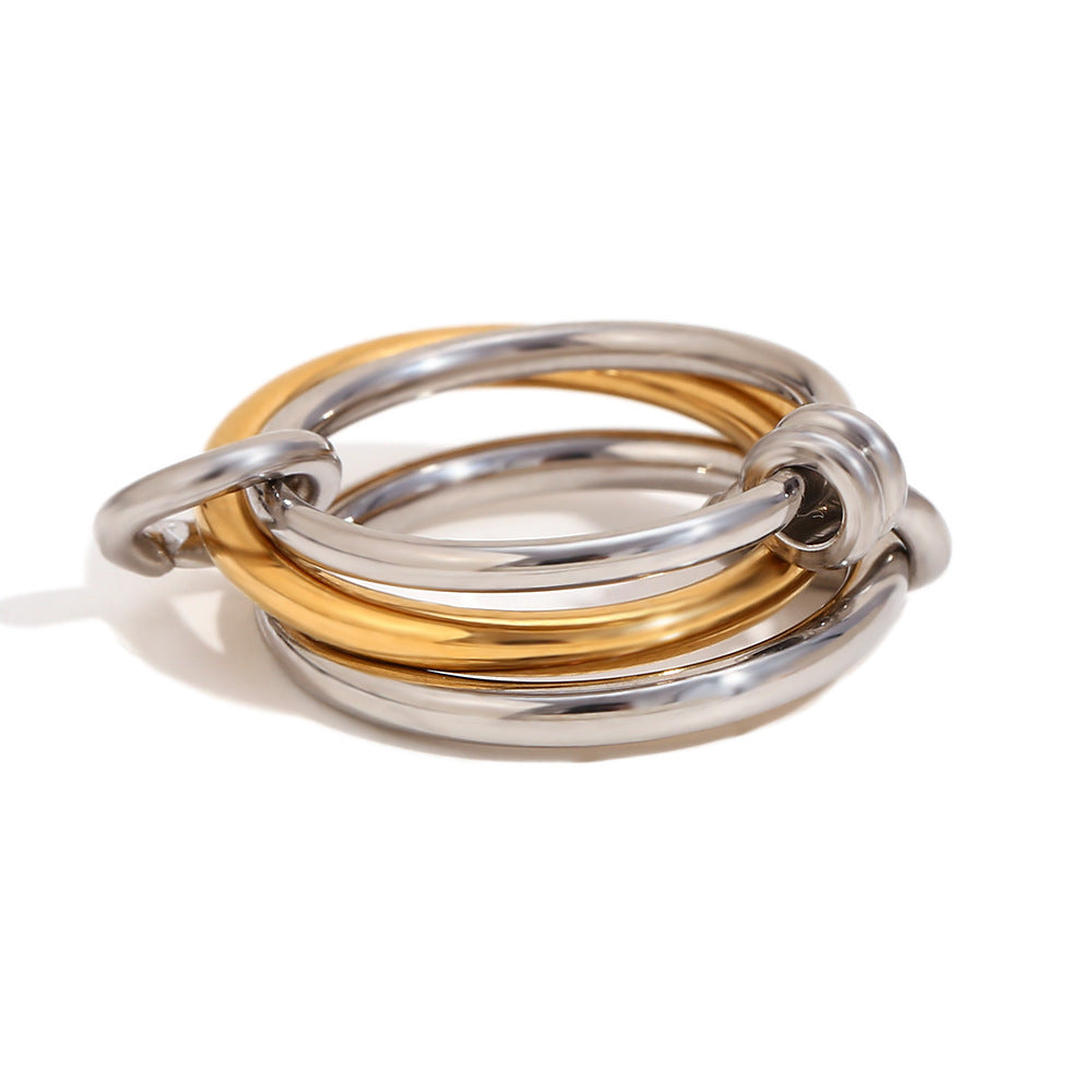 KayBee & Company 18K Four Layers Middle Diamond Ring
