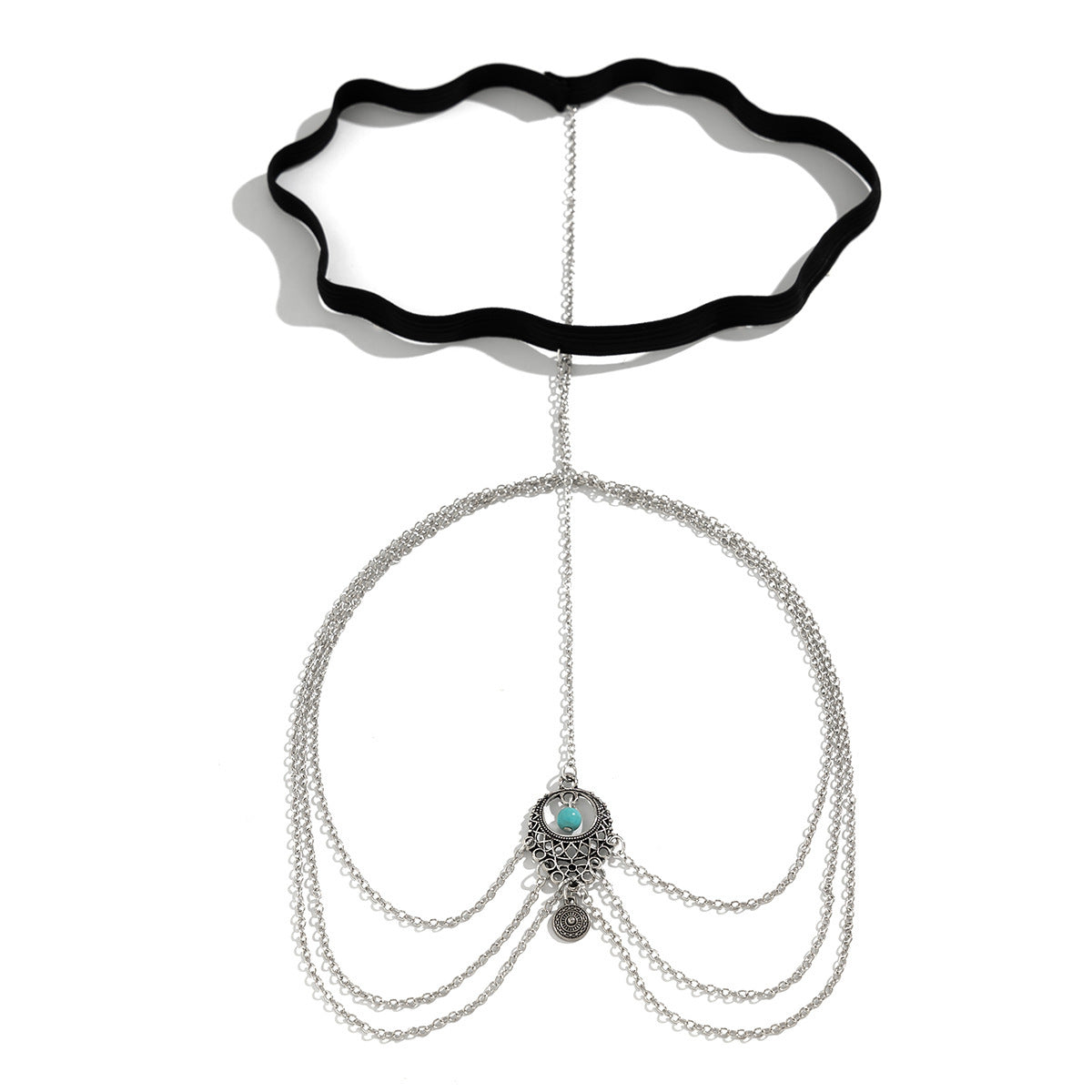 So Sexy Totem Turquoise Pendant Tassel Thigh Chain