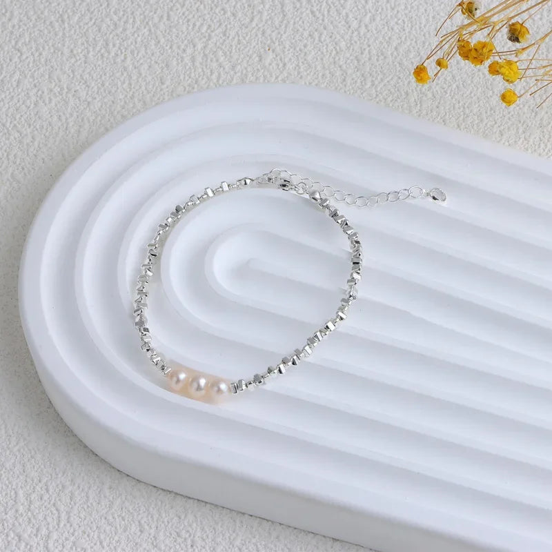 Colorful Crystal Irregular Pearl Beaded Bracelet