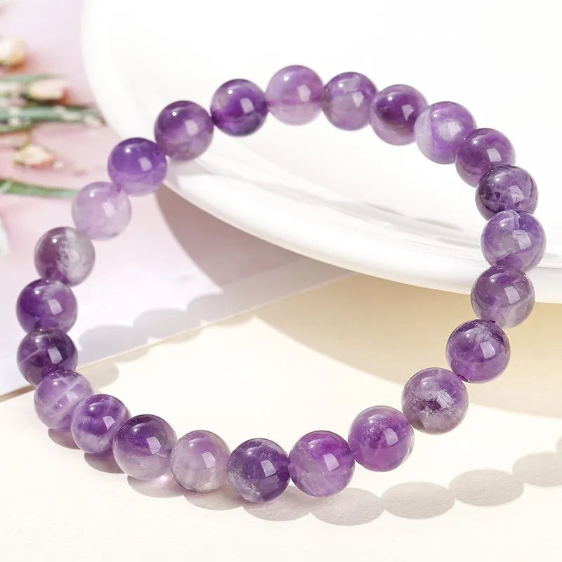 Beautiful Purple Crystal, Amethyst inspired Beaded Bracelet