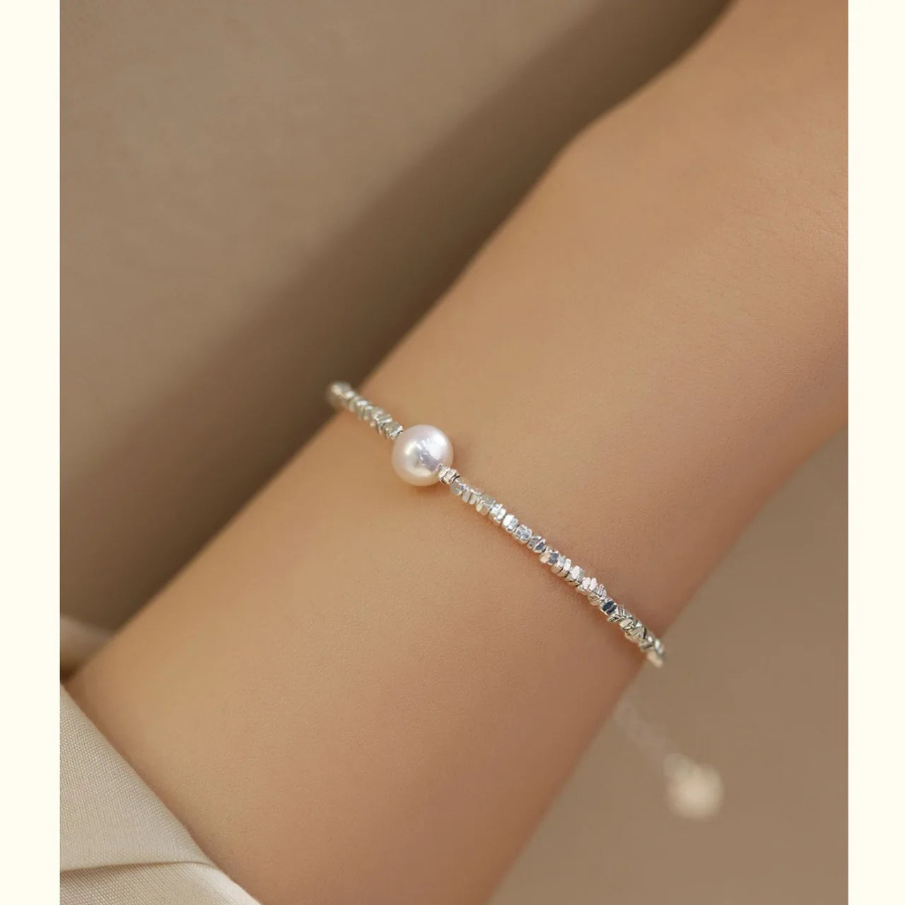 Colorful Crystal Irregular Pearl Beaded Bracelet