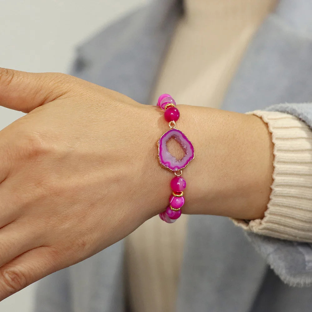 Gorgeous and Unique Hollow Geodes Bracelet