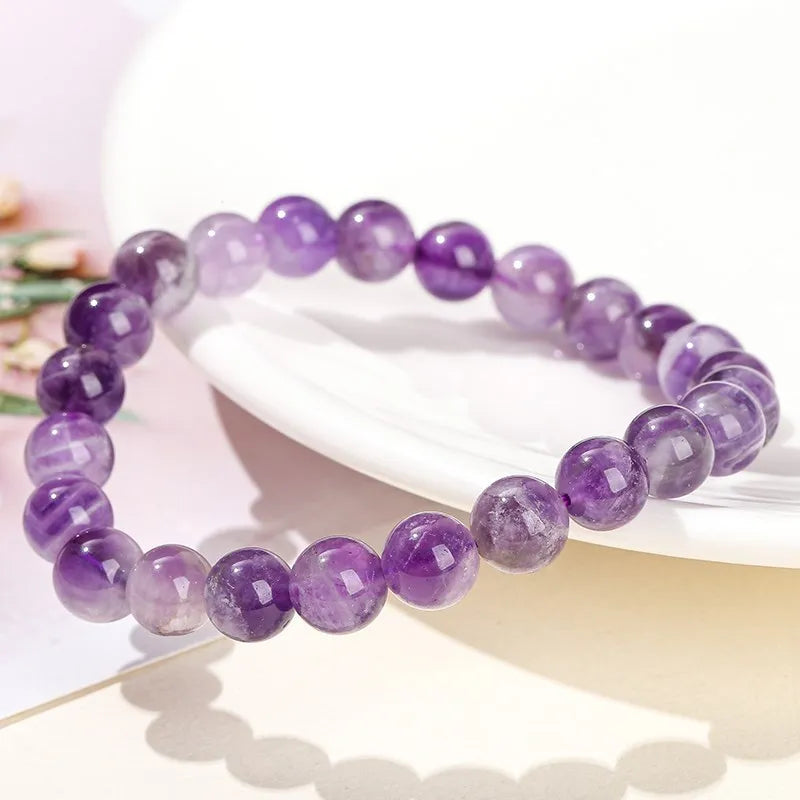 Beautiful Purple Crystal, Amethyst inspired Beaded Bracelet