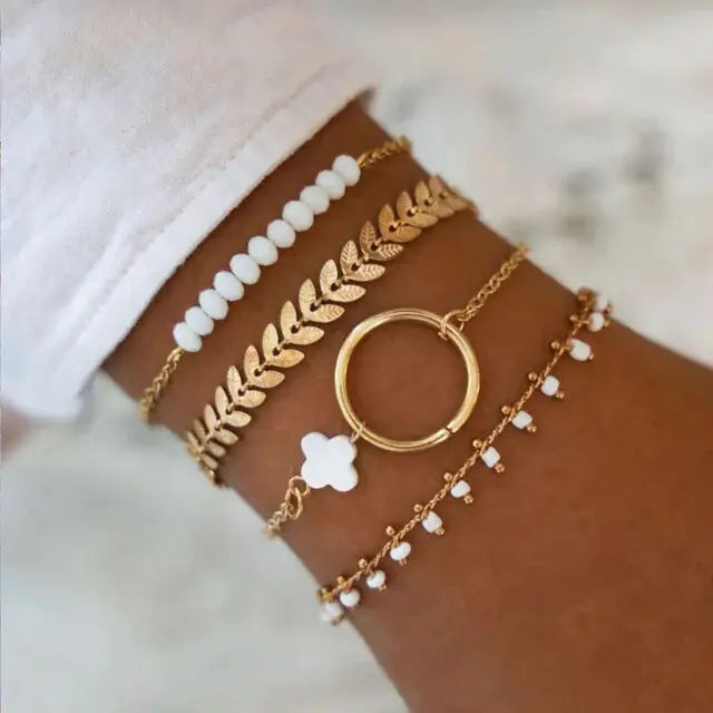 5-piece Bohemian Stack Bracelet Set