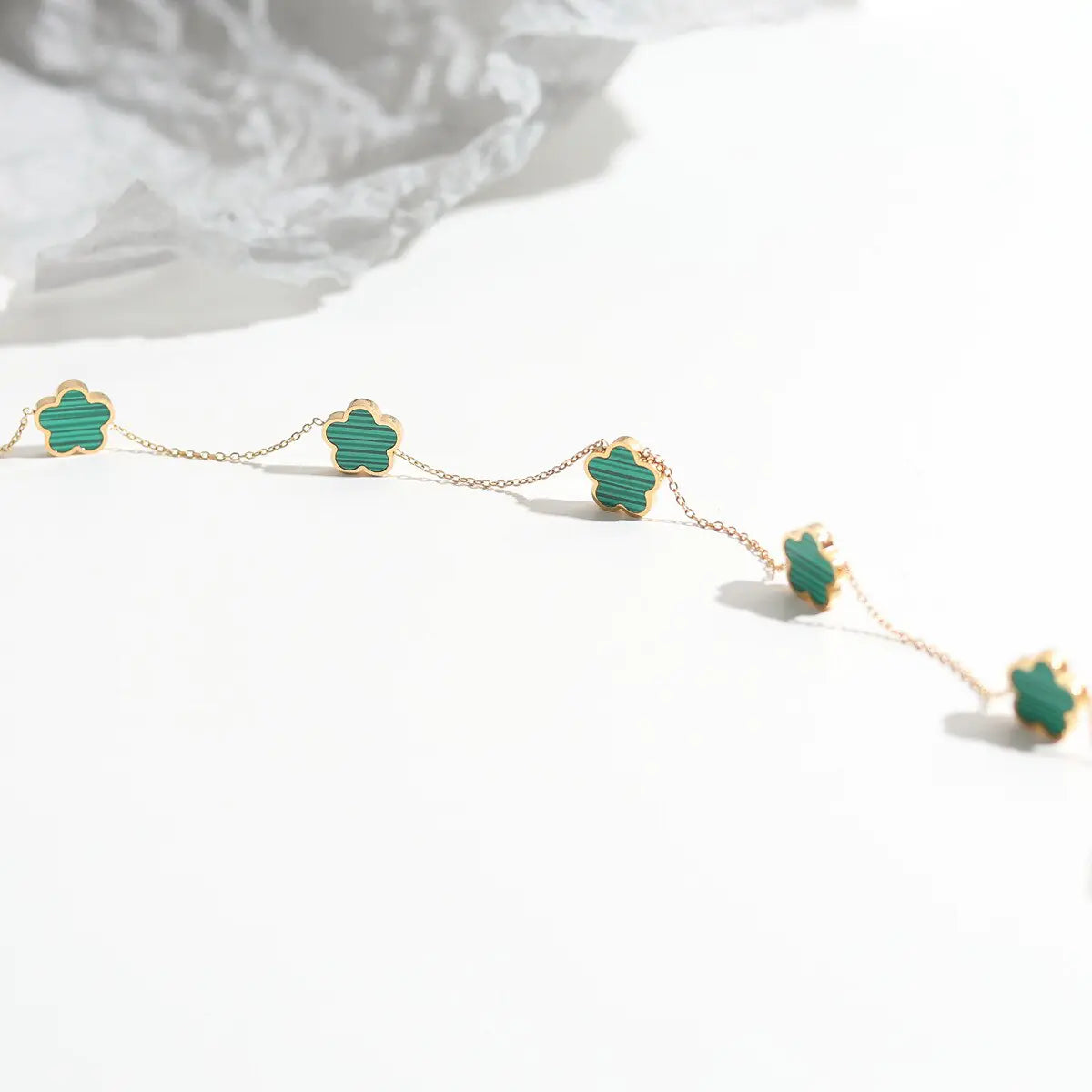 So Lovely Gemstones Flower Charm Bracelet