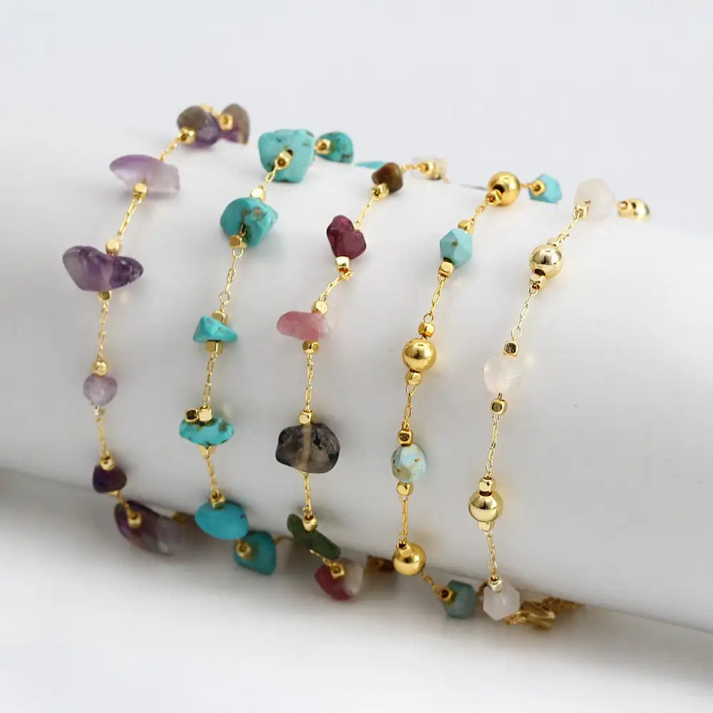 Unique and So Pretty Gemstones and Charms Bracelet