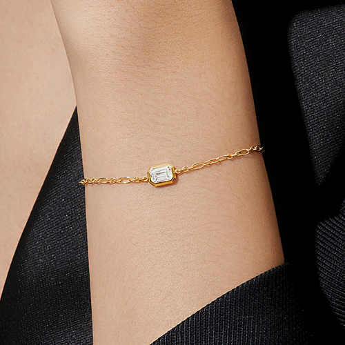 Gorgeous Sterling Sliver or Gold, White CZ Bracelet - Delicate