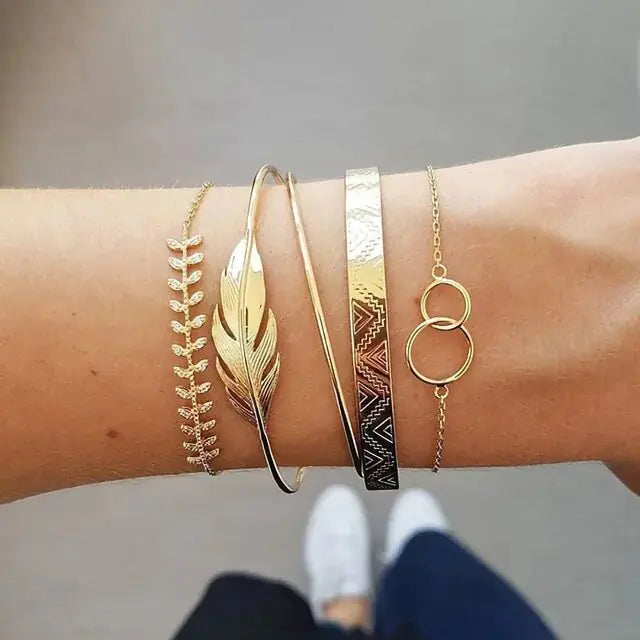 5-piece Bohemian Stack Bracelet Set