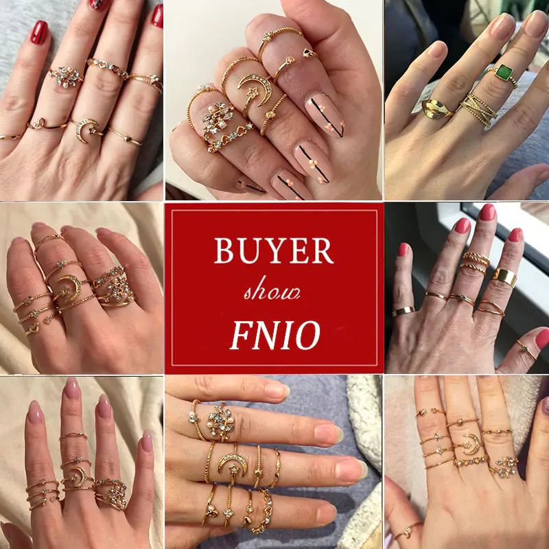 Unique Gorgeous Bohemian Chain Midi Rings