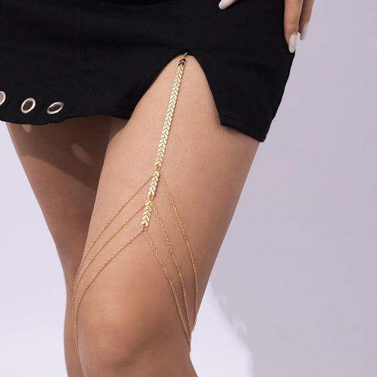 So Sexy Multilayer Wheat Fringe Thigh Chain