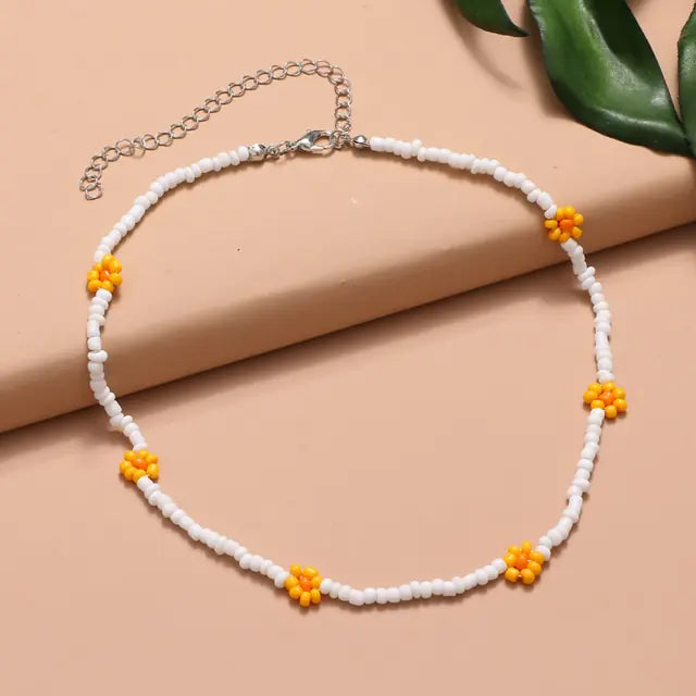 Radiant BoHo Style Colorful Beaded Pearl Choker