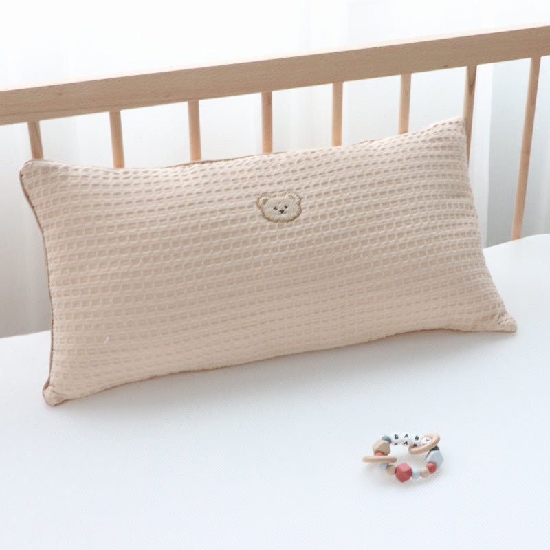 Korean Cotton Bear Embroidery Headboard Pillow