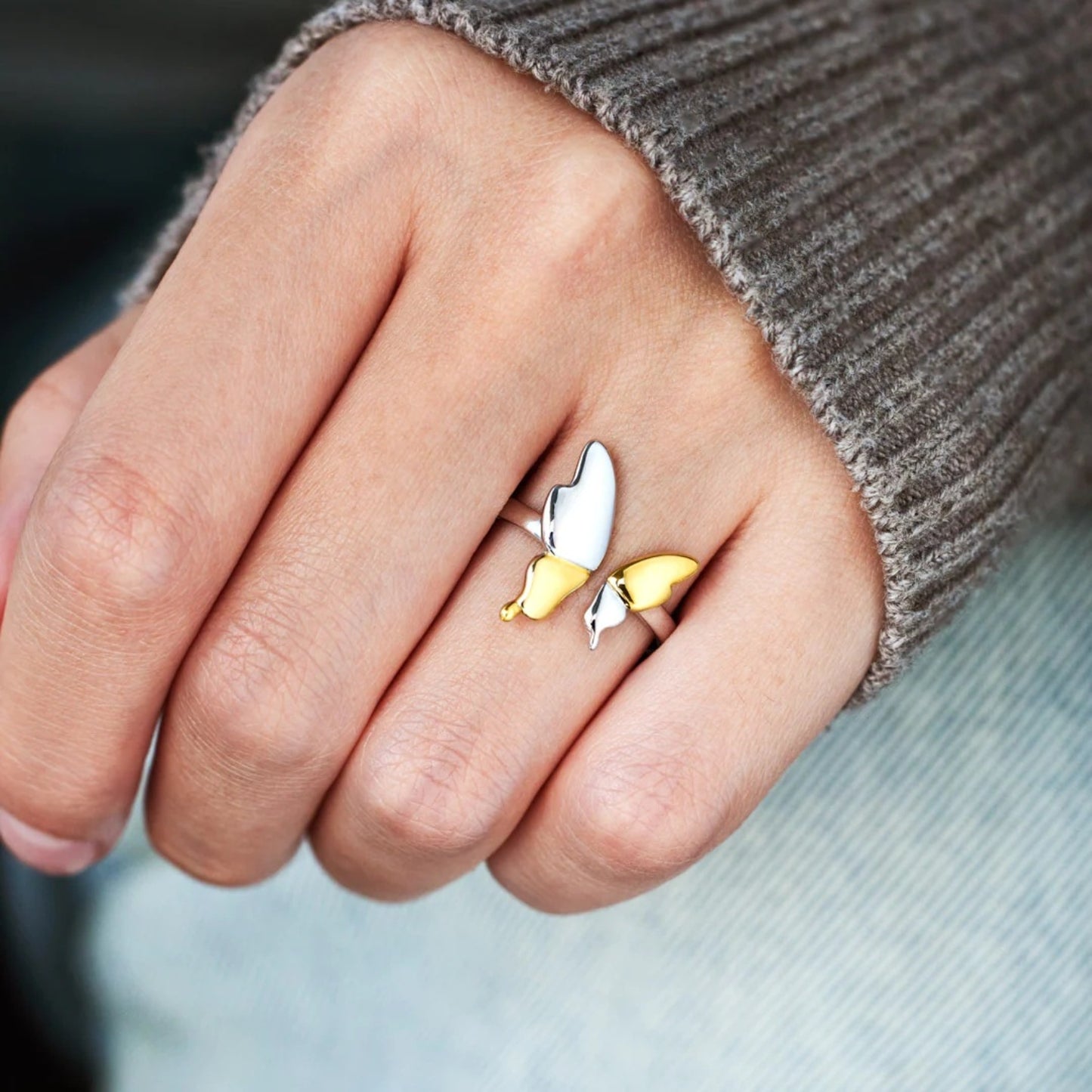 Unique and Stunning Butterfly Ring - Sterling Silver