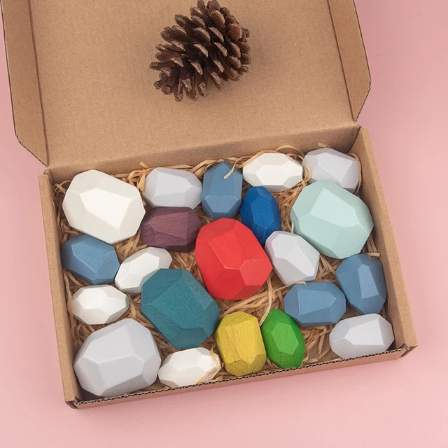 TRENDING Wooden Stacking Stones - Sensory