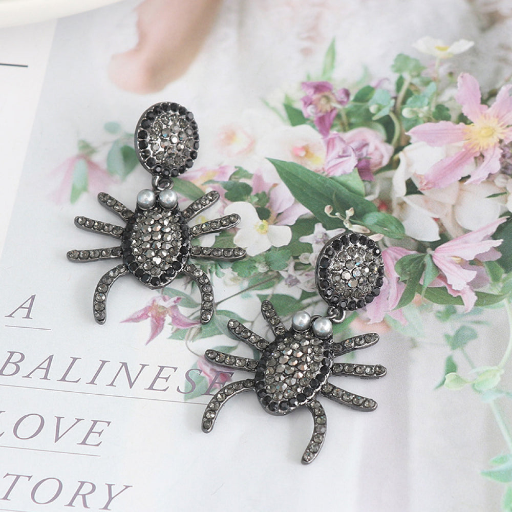 KayBee So Spooky Halloween Rhinestone Itsy Bitsy Spider Earrings