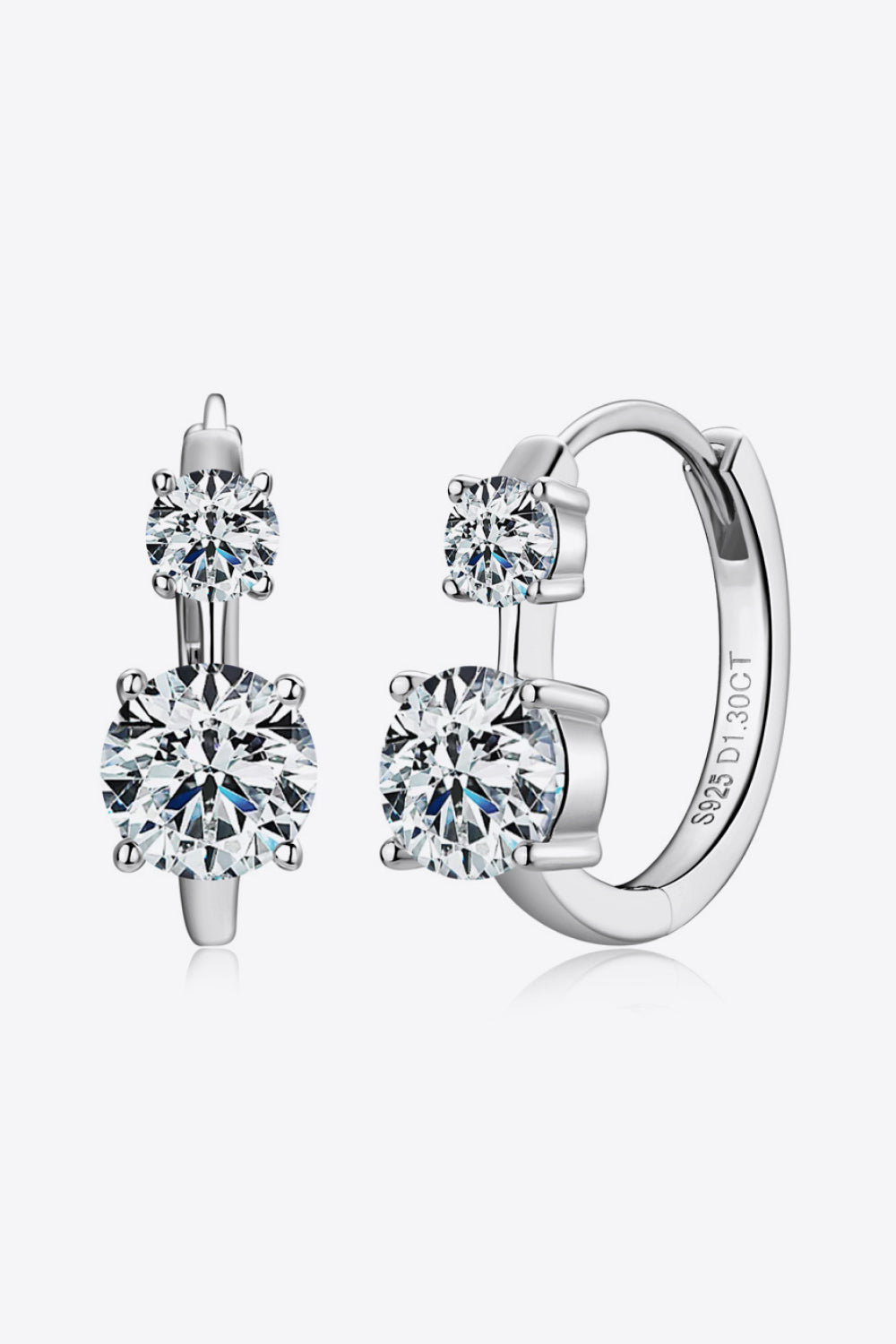 KayBee Brilliant and Stunning 1.3 Carat Moissanite 925 Sterling Silver Earrings