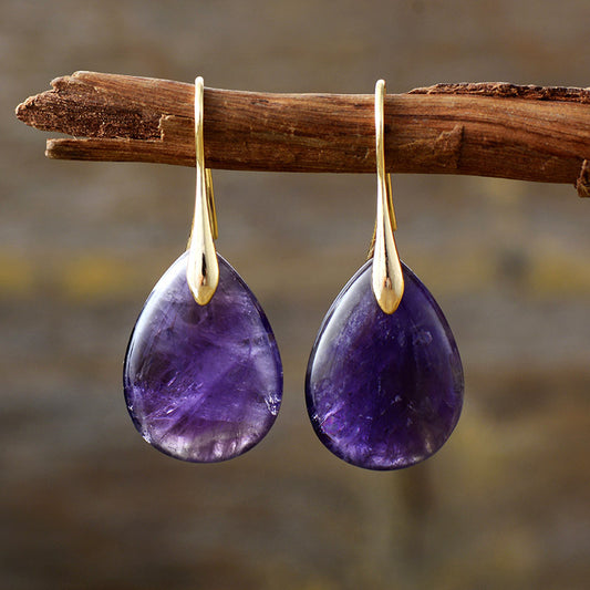 Gorgeous Natural Stone Crystal Dangle Earrings
