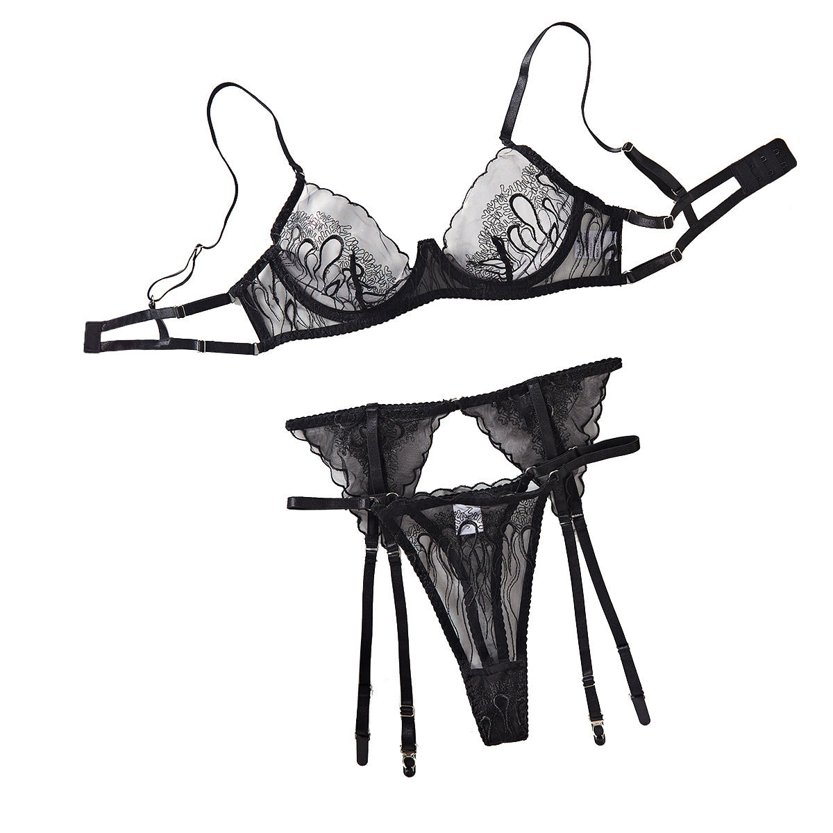 KayBee Shapewear Embroidery Stitching Shapewear 3 Piece Suit Women