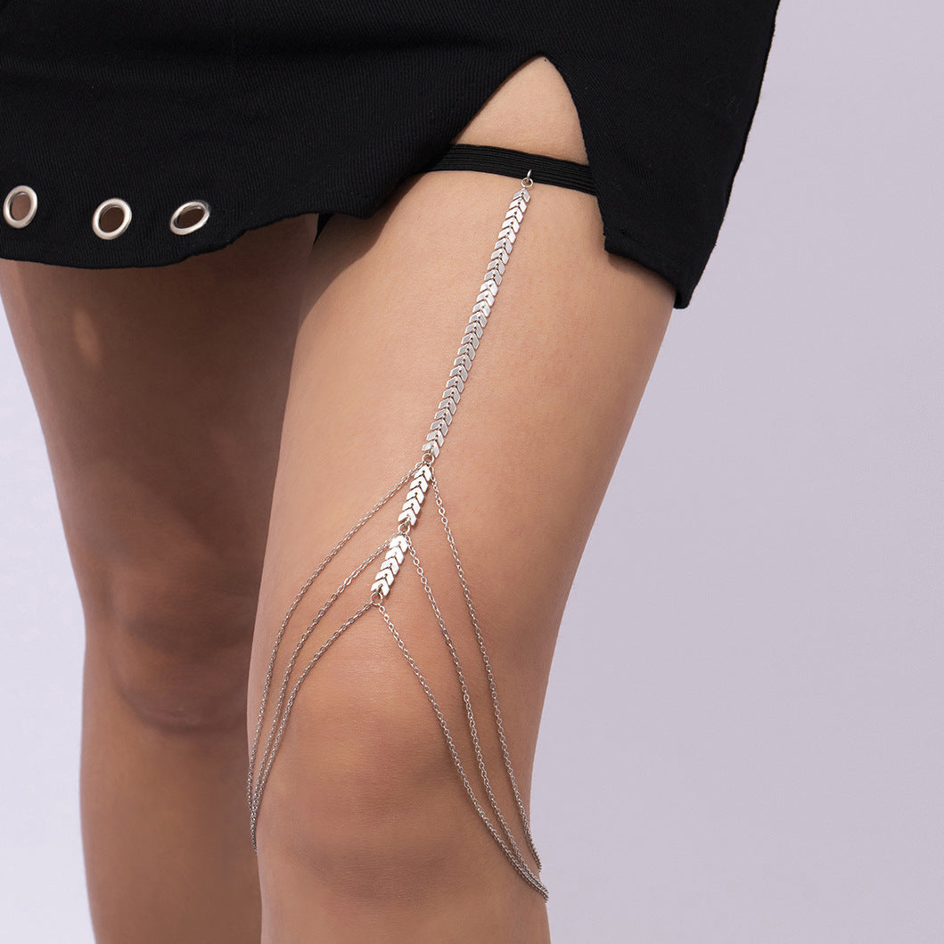 So Sexy Multilayer Wheat Fringe Thigh Chain