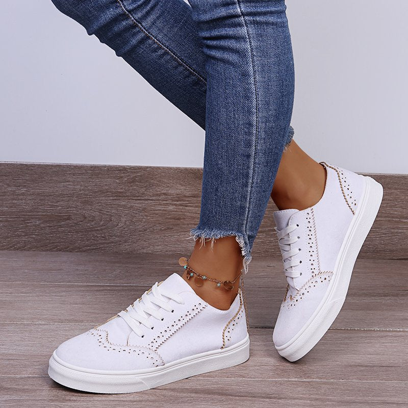KayBee Lace-Up Suedette Flat Sneakers