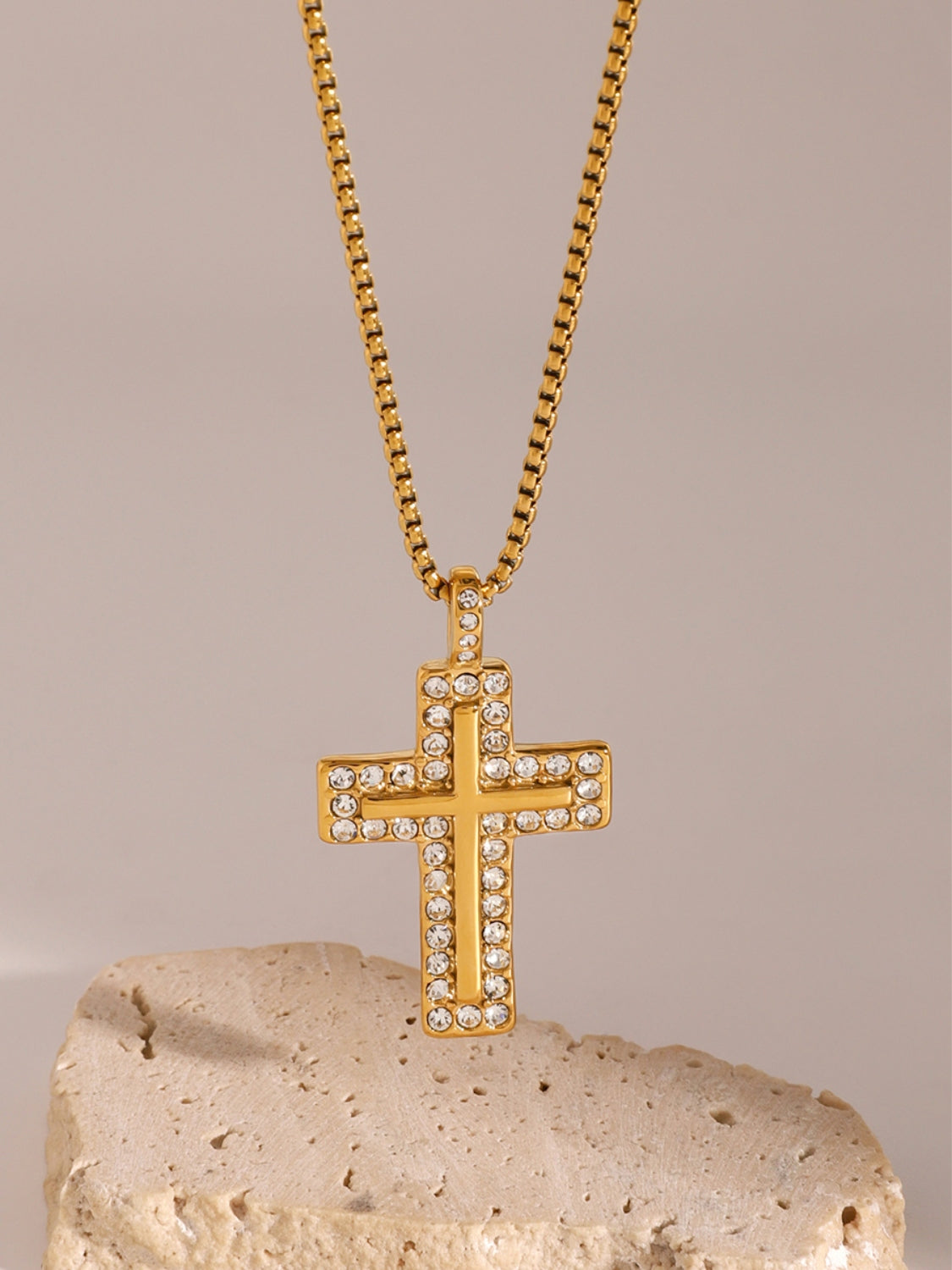KayBee & Company 18K Inlaid Cross Necklace