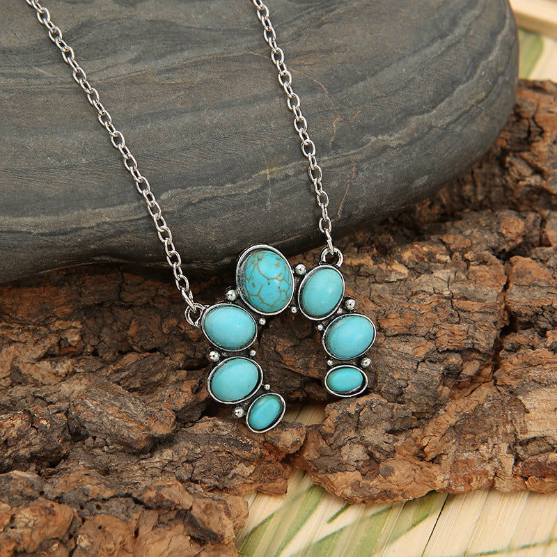 KayBee & Company Turquoise Horseshoe Pendant Necklace