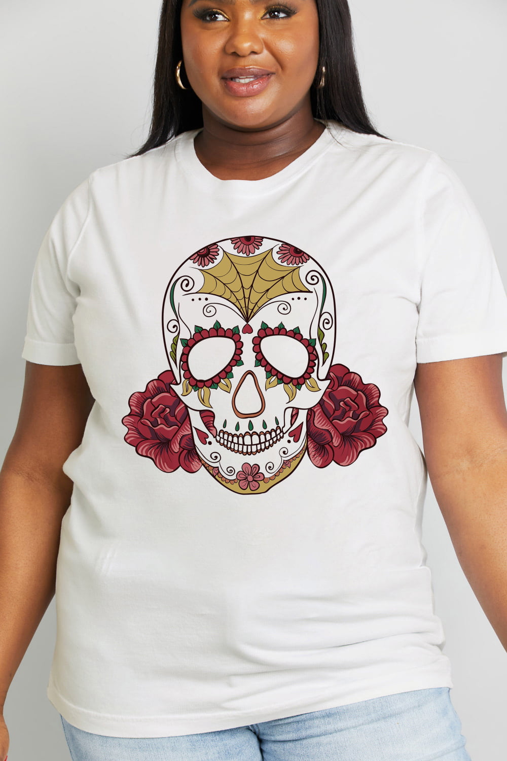 Simply Love Skull Graphic Cotton Tee