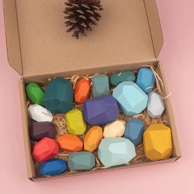 TRENDING Wooden Stacking Stones - Sensory