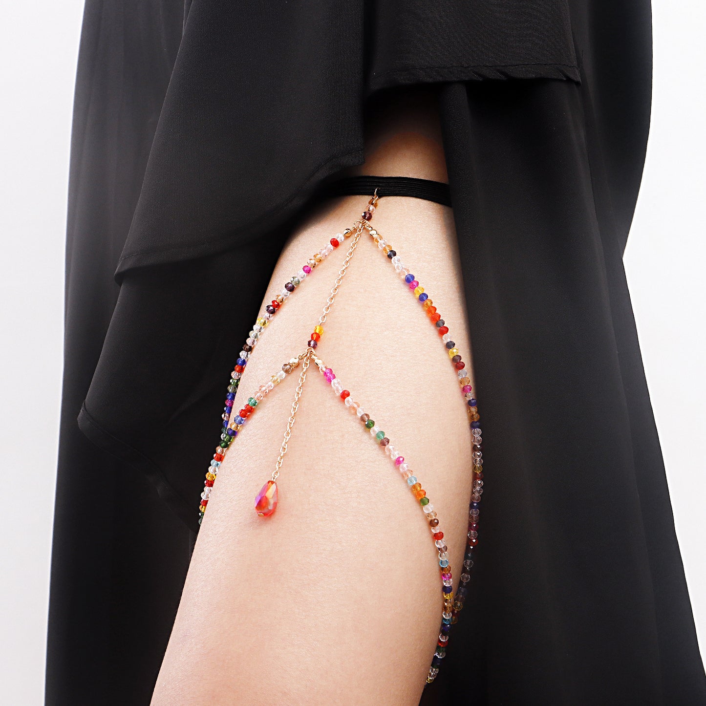 So Sexy Colorful Crystal Beads Thigh Chains