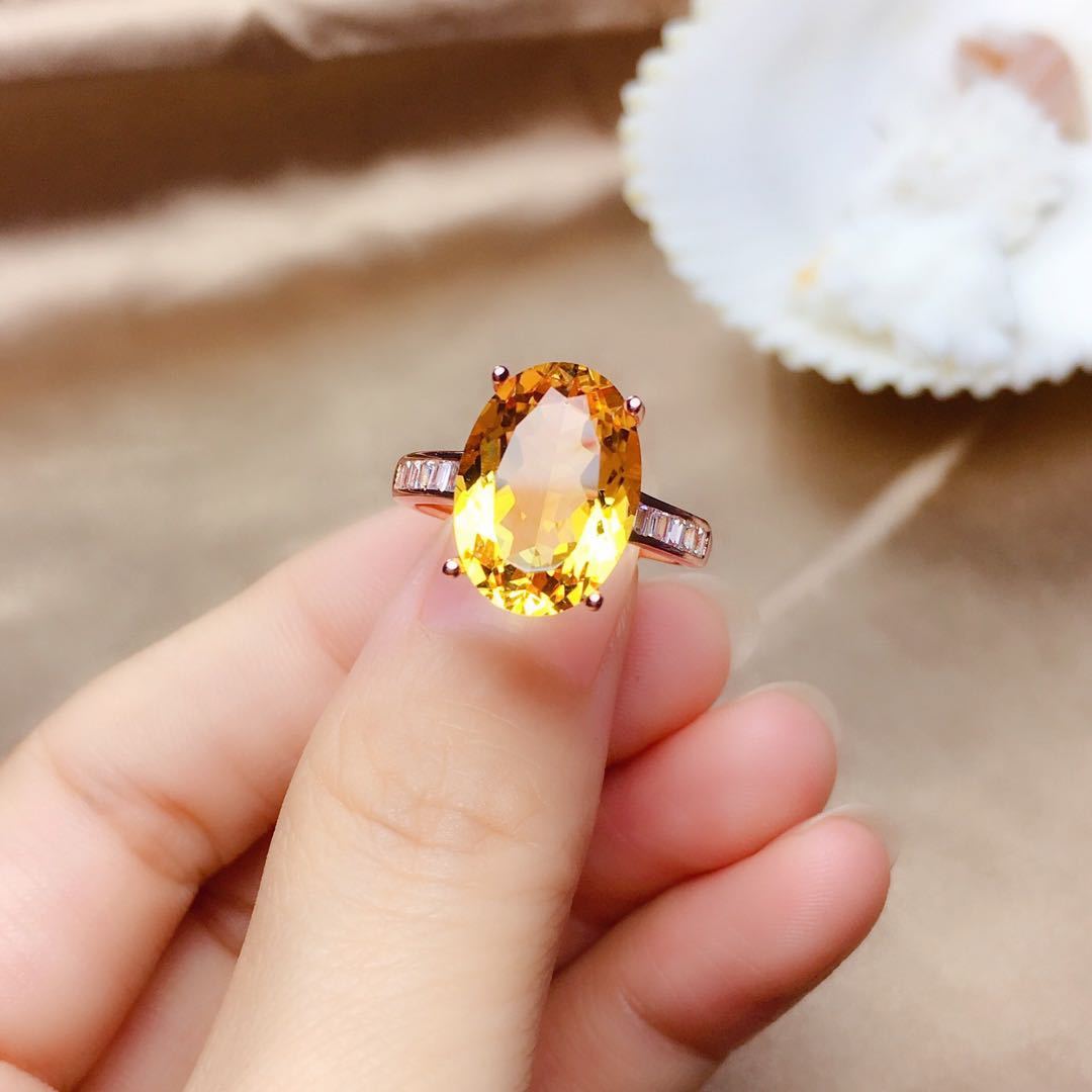 KayBee 3 Piece Citrine Suit - Ring, Pendant and Earring Crystal Clean Sparkle