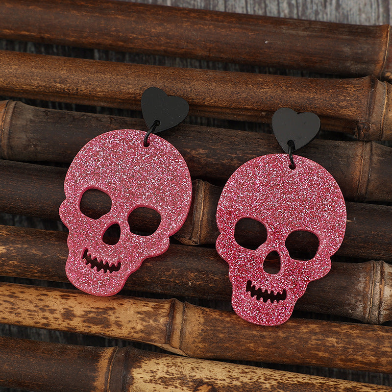 KayBee So Spooky Halloween Acrylic Skeleton & Heart Earrings