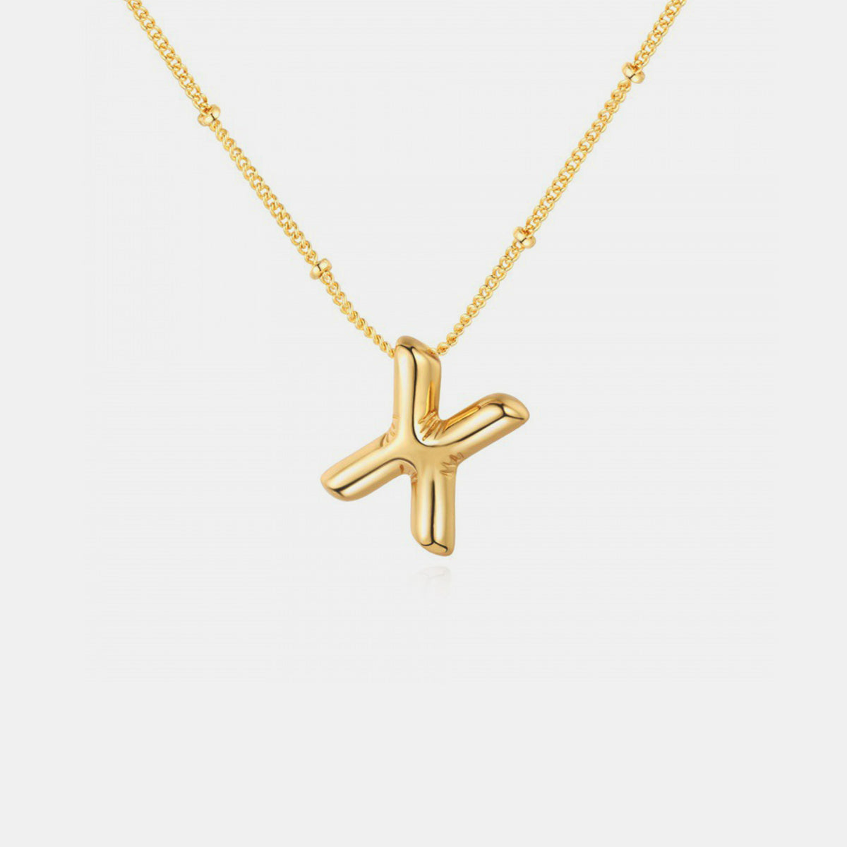 Lovely Gold Bubble Initial Necklace *ONLY T TO Z LEFT*