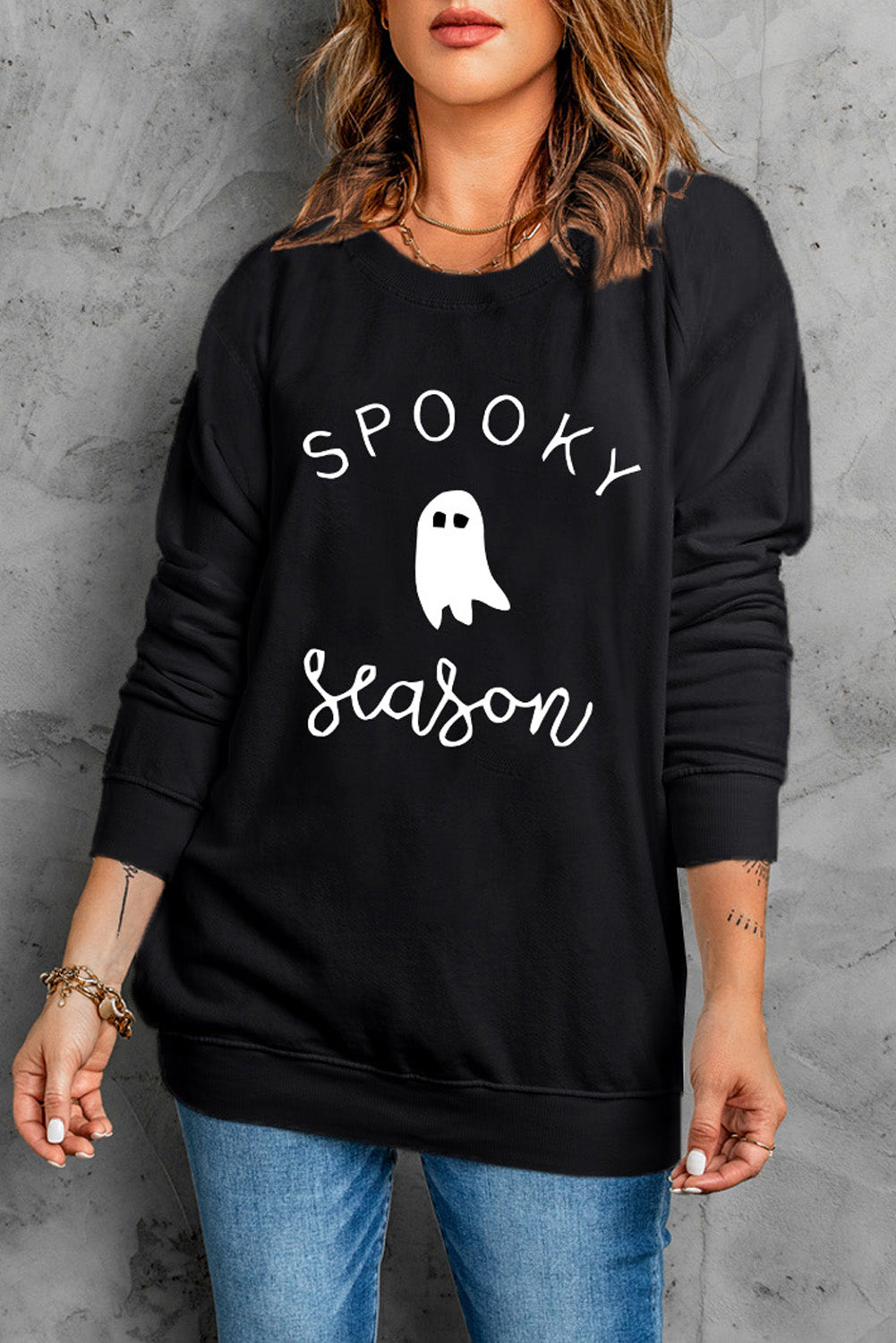 KayBee So Spooky Halloween SPOOKY SEASON Round Neck Graphic Sweatshirt
