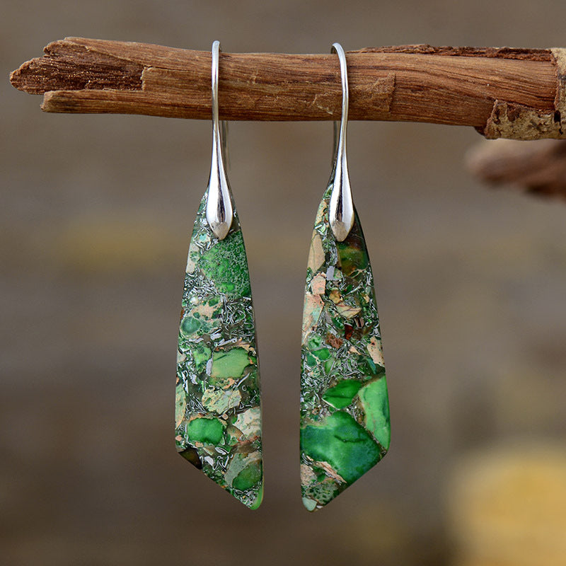 So Striking Natural Stone Copper Dangle Earrings